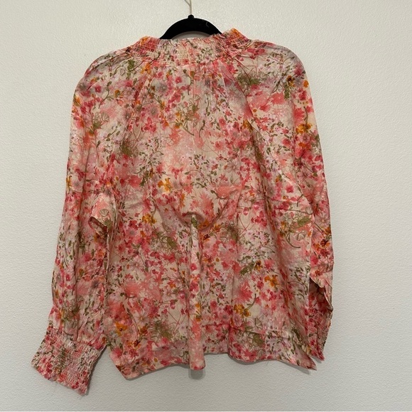 Nwt Sundance Dylan fields of flower raw edged smocked popover blouse size XL - Picture 5 of 5